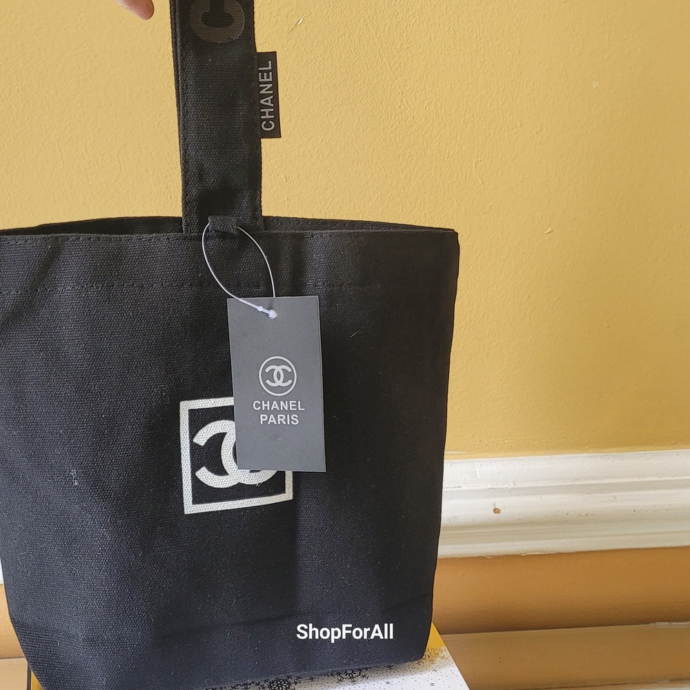 CHANEL Black Canvas Logo